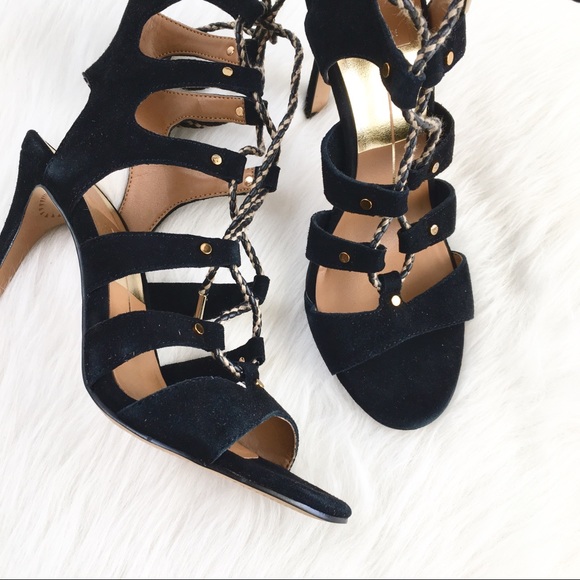 Dolce Vita | black suede gladiator laceup heels - Picture 4 of 6